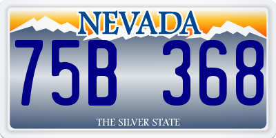 NV license plate 75B368