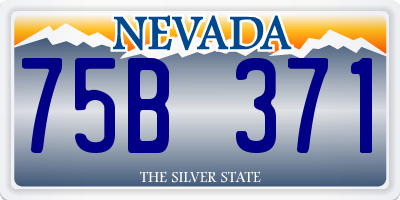 NV license plate 75B371