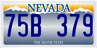NV license plate 75B379