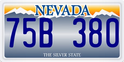 NV license plate 75B380