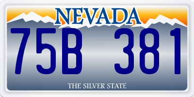 NV license plate 75B381