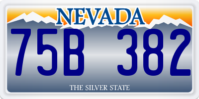 NV license plate 75B382