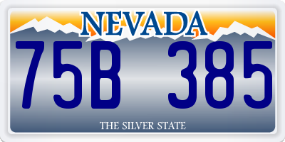 NV license plate 75B385