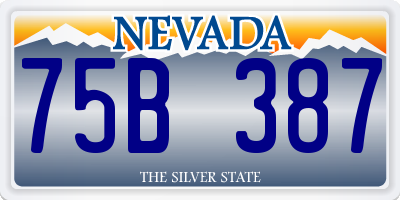 NV license plate 75B387