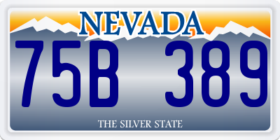 NV license plate 75B389