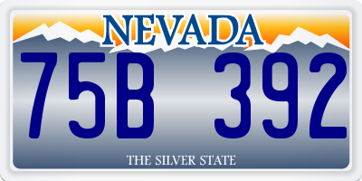 NV license plate 75B392