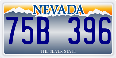 NV license plate 75B396