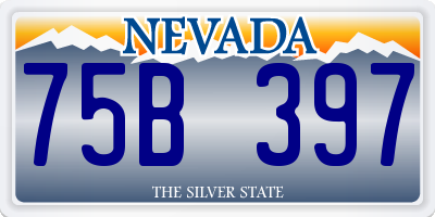 NV license plate 75B397