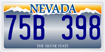 NV license plate 75B398