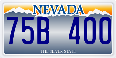 NV license plate 75B400
