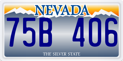 NV license plate 75B406