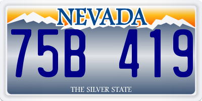 NV license plate 75B419