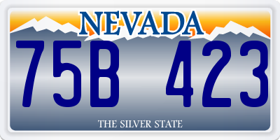 NV license plate 75B423