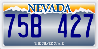 NV license plate 75B427