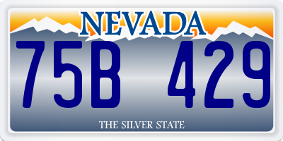 NV license plate 75B429