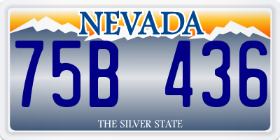 NV license plate 75B436