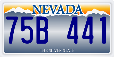 NV license plate 75B441