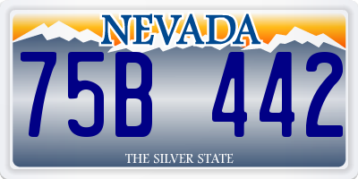 NV license plate 75B442