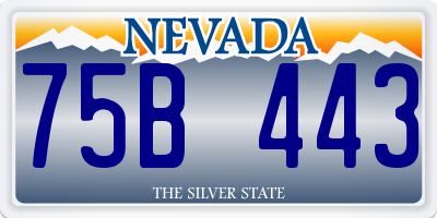 NV license plate 75B443
