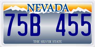 NV license plate 75B455