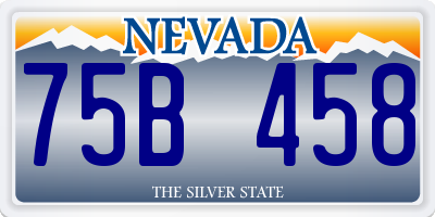 NV license plate 75B458