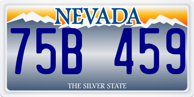 NV license plate 75B459