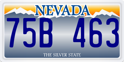 NV license plate 75B463