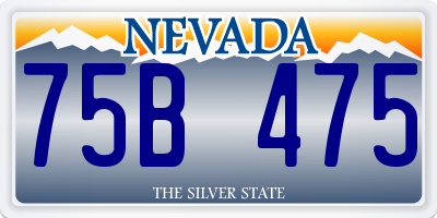 NV license plate 75B475