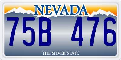 NV license plate 75B476