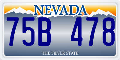 NV license plate 75B478