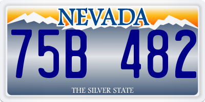 NV license plate 75B482