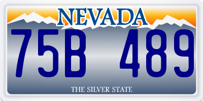 NV license plate 75B489