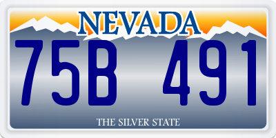NV license plate 75B491