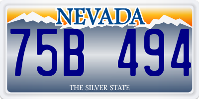 NV license plate 75B494