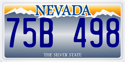 NV license plate 75B498