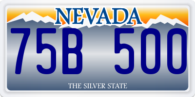 NV license plate 75B500