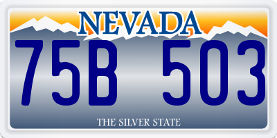 NV license plate 75B503