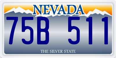 NV license plate 75B511