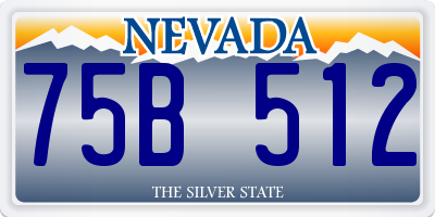 NV license plate 75B512