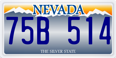 NV license plate 75B514