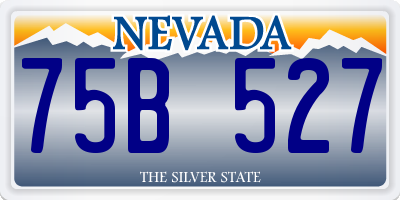 NV license plate 75B527