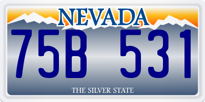 NV license plate 75B531