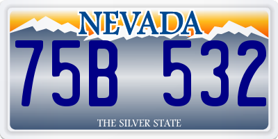 NV license plate 75B532