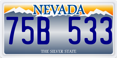 NV license plate 75B533