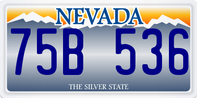 NV license plate 75B536