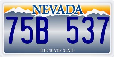 NV license plate 75B537