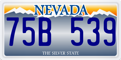 NV license plate 75B539