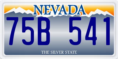 NV license plate 75B541