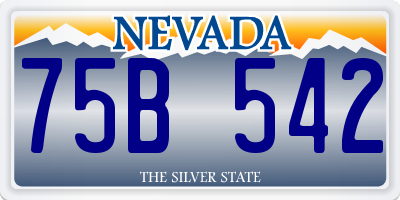 NV license plate 75B542