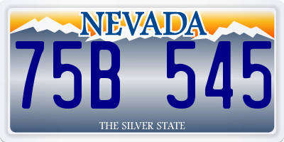 NV license plate 75B545